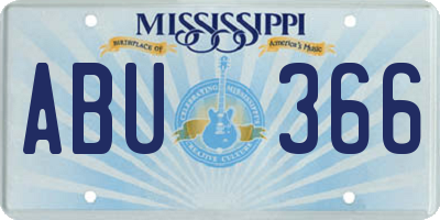 MS license plate ABU366