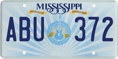 MS license plate ABU372