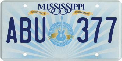 MS license plate ABU377