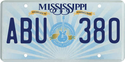 MS license plate ABU380