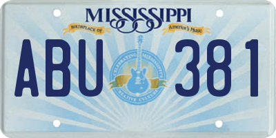 MS license plate ABU381