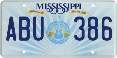 MS license plate ABU386