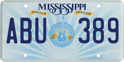 MS license plate ABU389