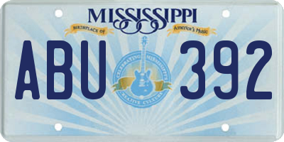 MS license plate ABU392