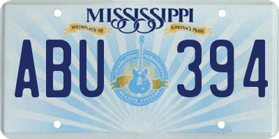 MS license plate ABU394