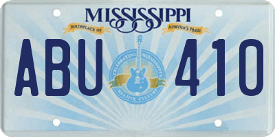 MS license plate ABU410