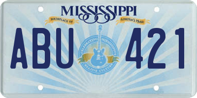 MS license plate ABU421
