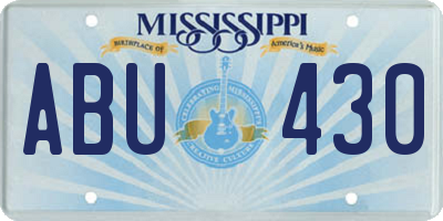 MS license plate ABU430