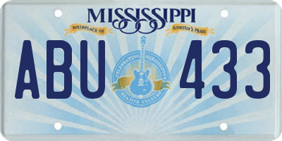MS license plate ABU433