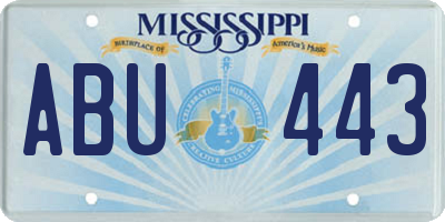 MS license plate ABU443