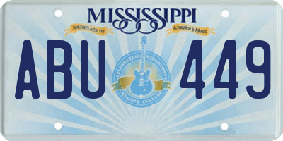 MS license plate ABU449