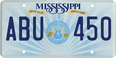 MS license plate ABU450