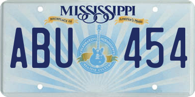 MS license plate ABU454