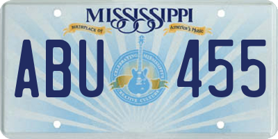 MS license plate ABU455