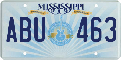 MS license plate ABU463