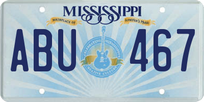 MS license plate ABU467