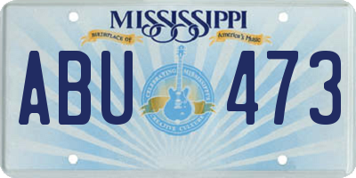 MS license plate ABU473