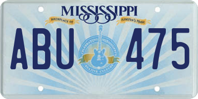 MS license plate ABU475