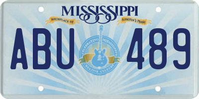 MS license plate ABU489