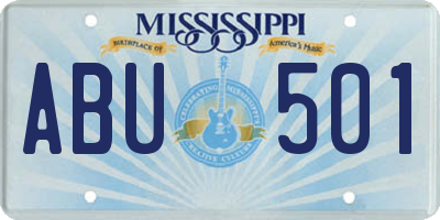 MS license plate ABU501