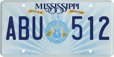 MS license plate ABU512