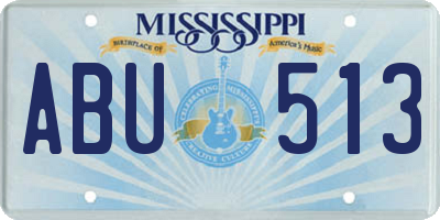 MS license plate ABU513
