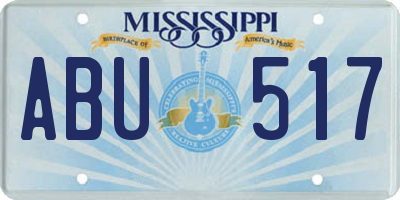 MS license plate ABU517