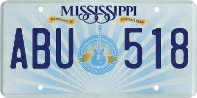 MS license plate ABU518