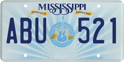 MS license plate ABU521