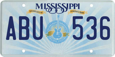 MS license plate ABU536