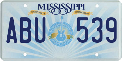 MS license plate ABU539