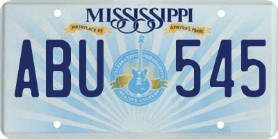 MS license plate ABU545