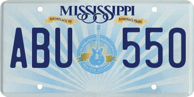 MS license plate ABU550
