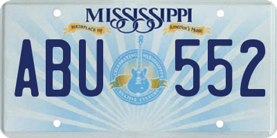 MS license plate ABU552