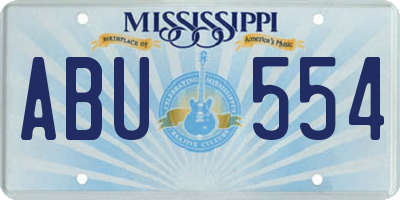 MS license plate ABU554
