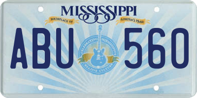 MS license plate ABU560