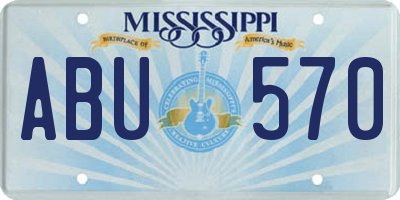 MS license plate ABU570