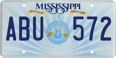 MS license plate ABU572