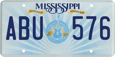 MS license plate ABU576