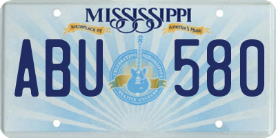 MS license plate ABU580