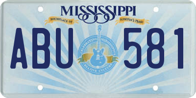 MS license plate ABU581