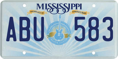 MS license plate ABU583