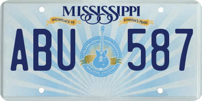 MS license plate ABU587