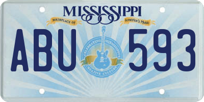 MS license plate ABU593