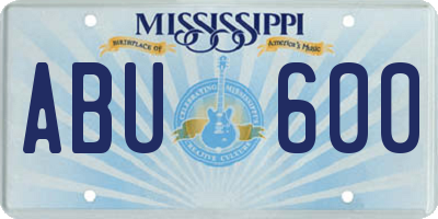 MS license plate ABU600