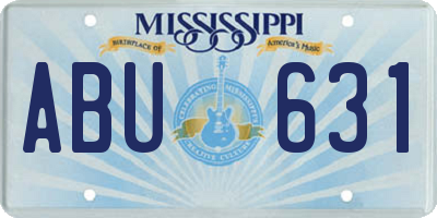 MS license plate ABU631