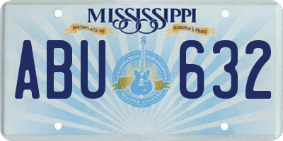 MS license plate ABU632