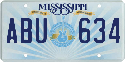 MS license plate ABU634