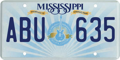 MS license plate ABU635