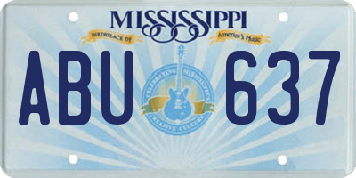 MS license plate ABU637